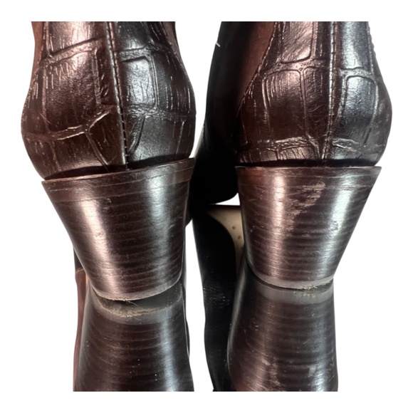 Ad & Daughters Brakov Woodchip Women Western Brown Booties 8M Leather Coc Embos - Picture 14 of 14